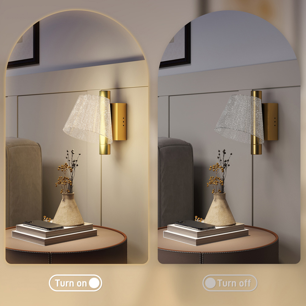 HOMCOM Gold Modern Starry LED Wall Light 2 Pack Image 7