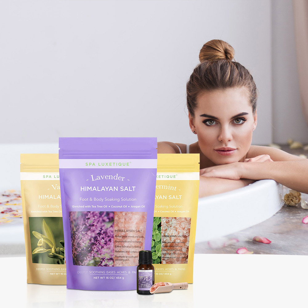 Living and Home 3 Piece Himalayan Bath Salt Set Image 3