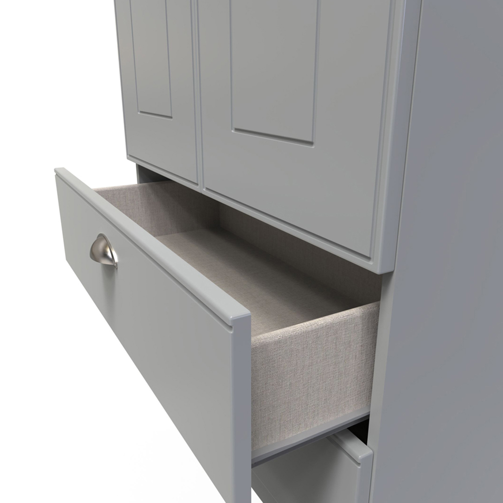 Crowndale Victoria 2 Door 2 Drawer Grey and Oak Wardrobe Image 7