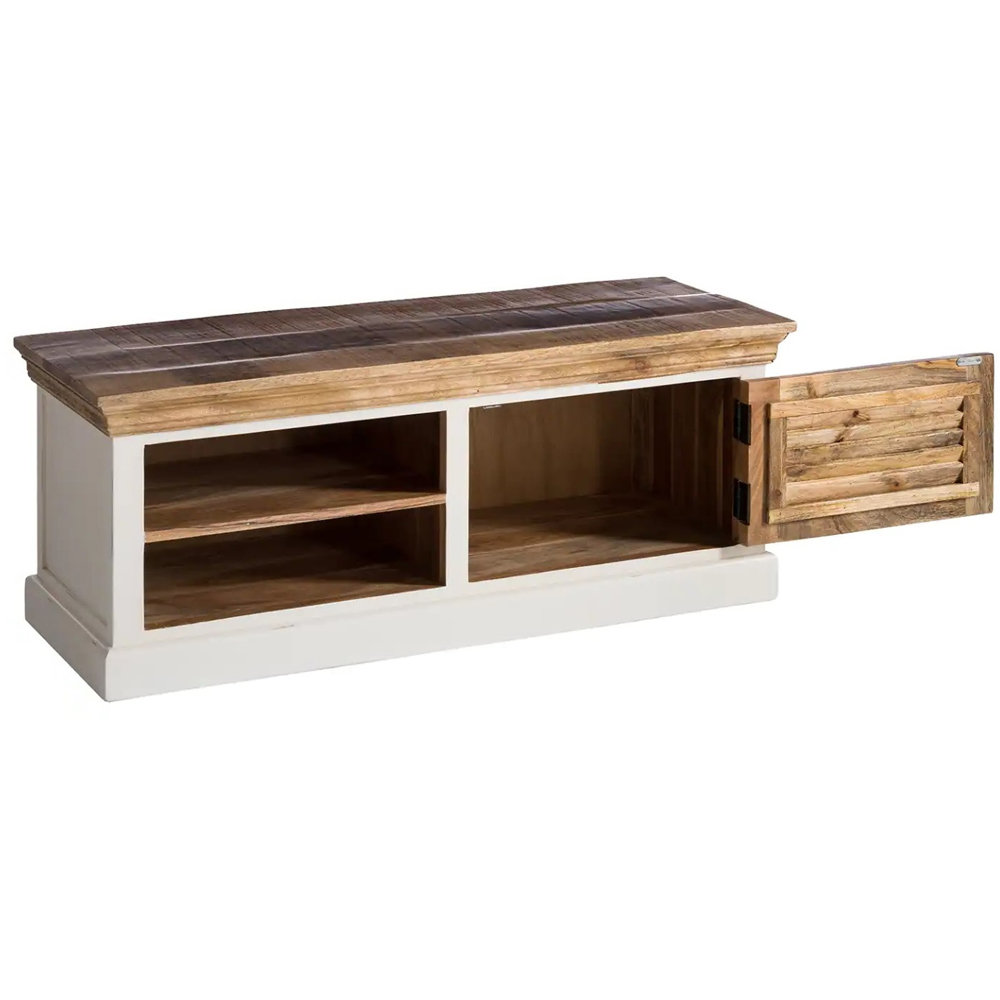 Brooklyn Alfie Single Door 2 Shelf Wooden Shoe Bench Image 4
