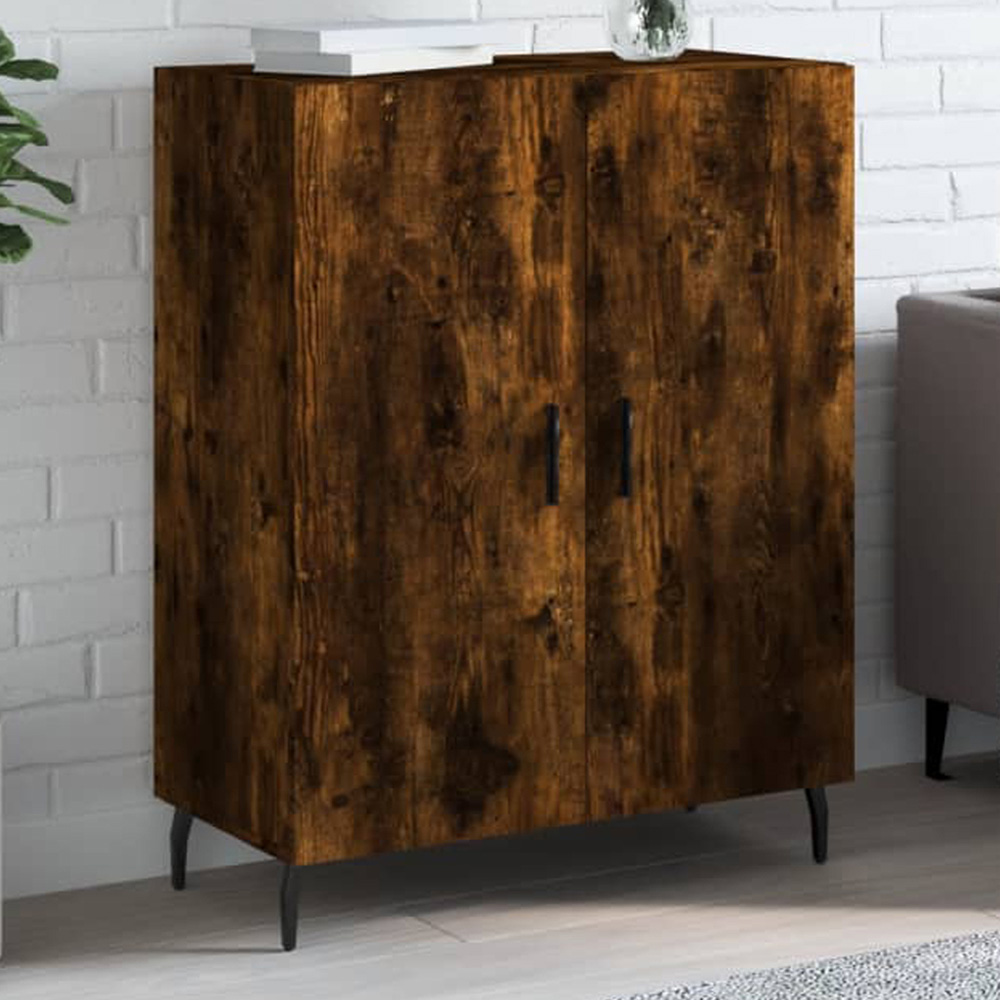 vidaXL 2 Door Smoked Oak Sideboard Image 1