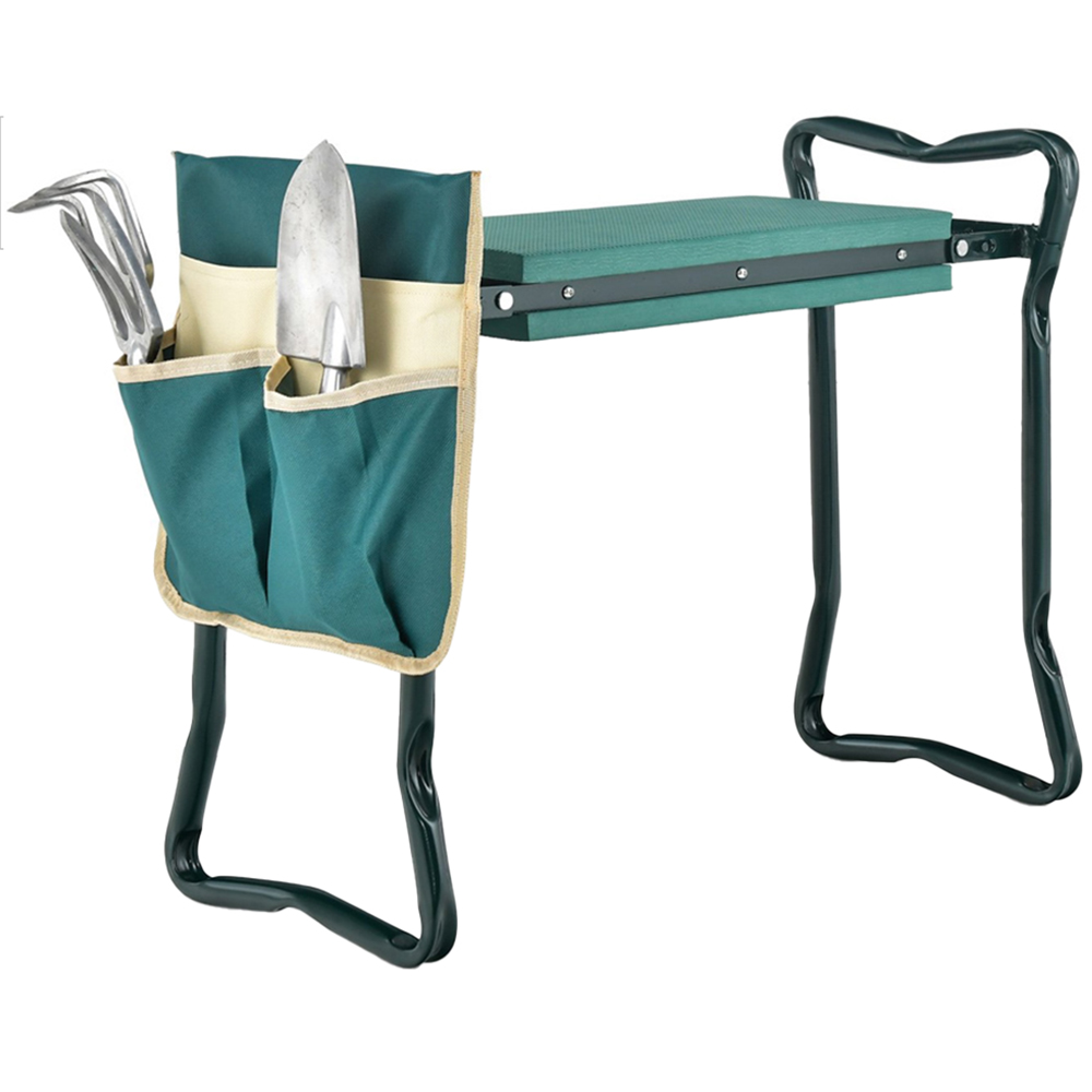 Costway 2-in-1 Folding Garden Kneeler and Seat with Tool Pouch Image 1