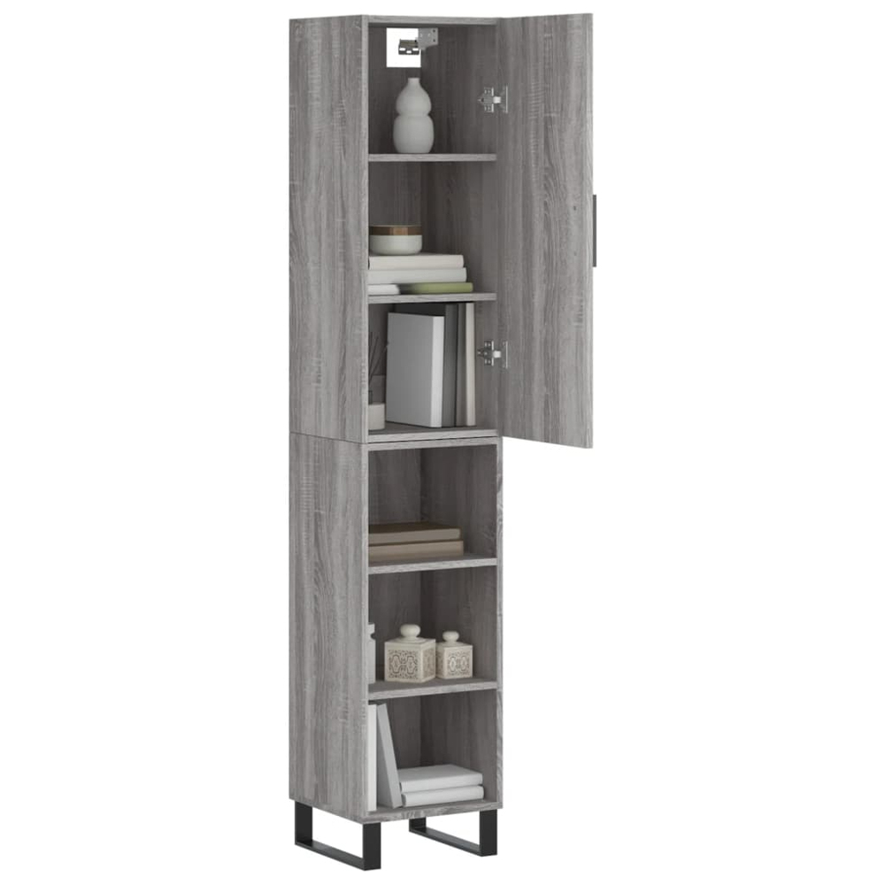 vidaXL Single Door 3 Shelf Grey Sonoma Highboard Image 3
