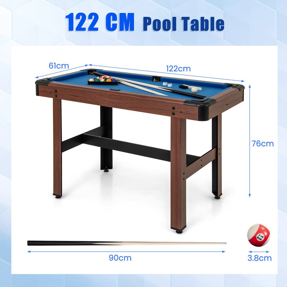 Costway Blue Wooden Pool Table Image 9