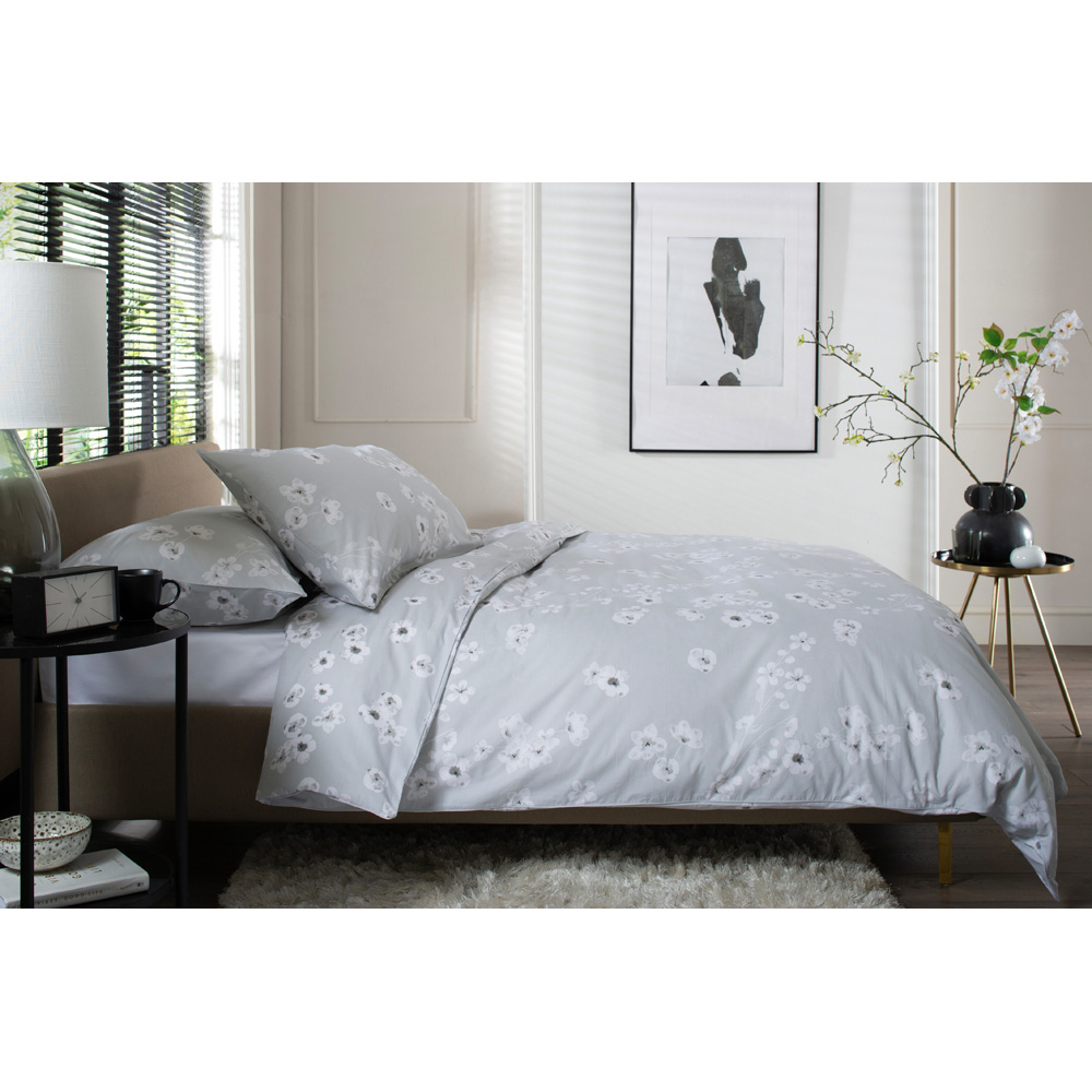 The Lyndon Company Petite Fleure Single Grey Duvet Set Image 2