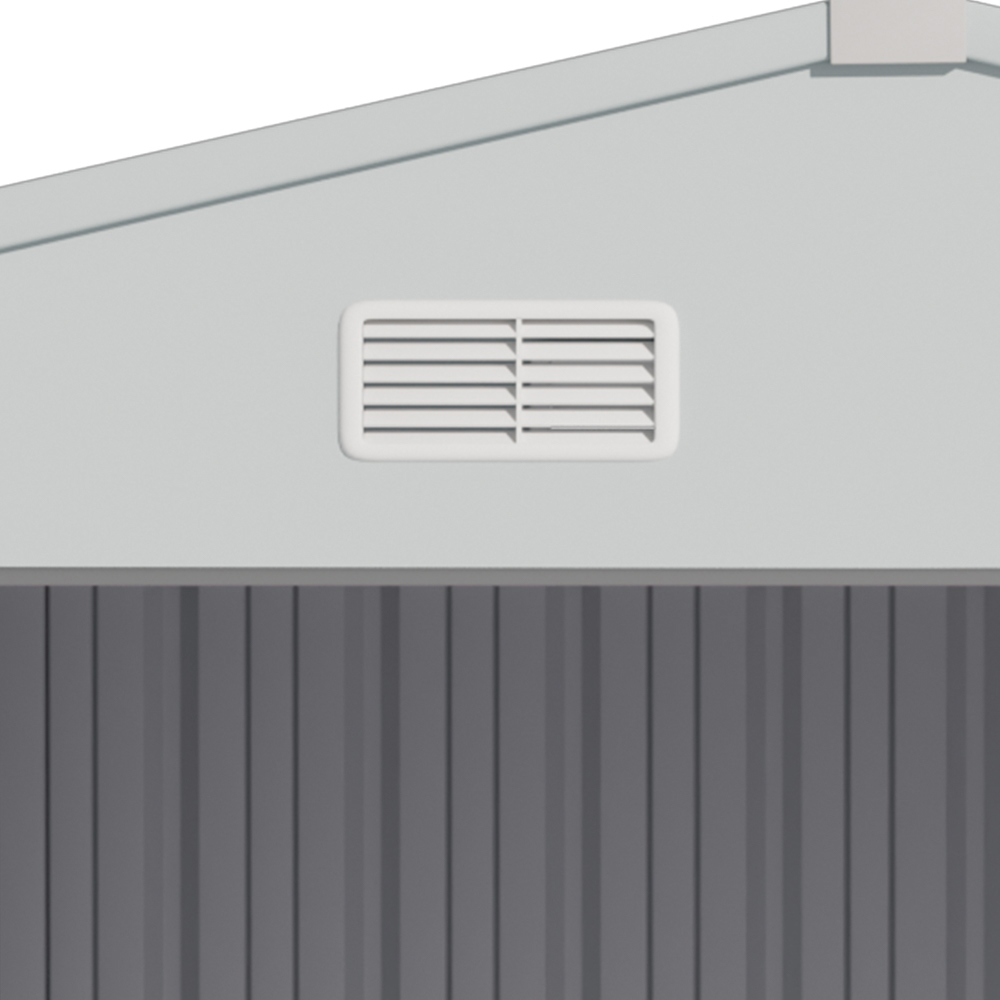 Living and Home 10 x 12ft Grey and White Metal Apex Garden Storage Shed Image 5