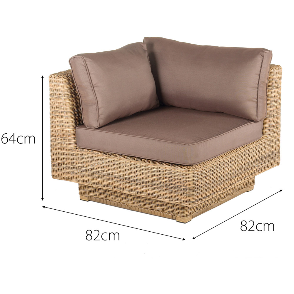 Cozy Bay Chicago 6 Seater Brown Cushion Deluxe Modular Rattan Lounge Set Image 6