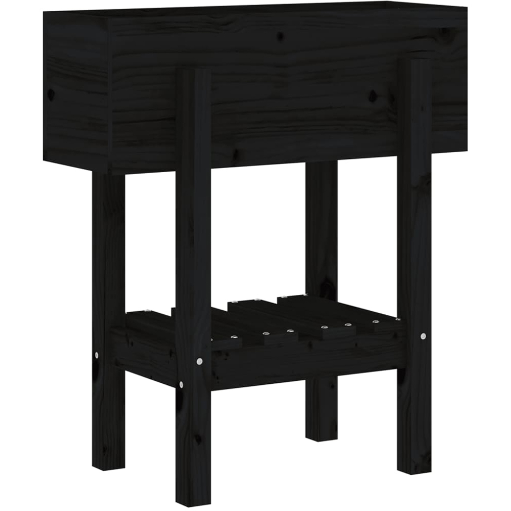 vidaXL Black Pine Wood Garden Planter 69 x 30 x 62cm Image 3