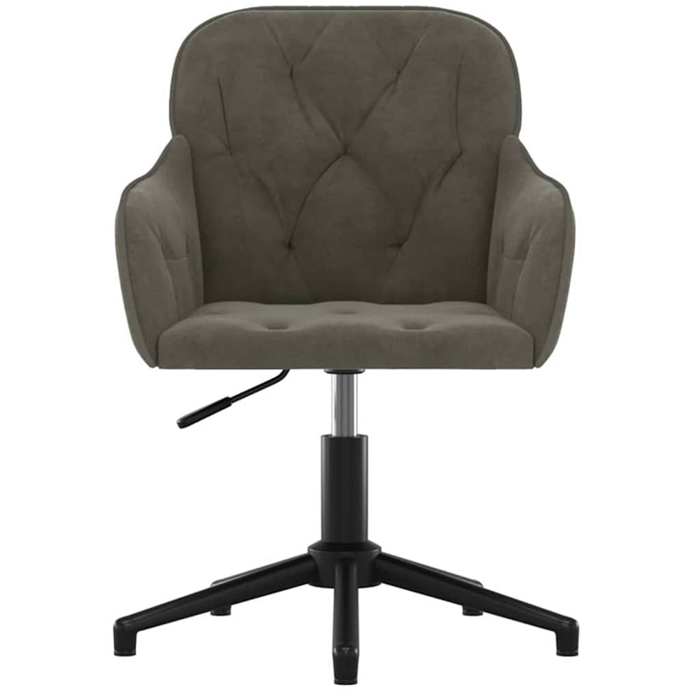vidaXL Dark Grey Velvet Height-Adjustable Swivel Office Chair Image 3