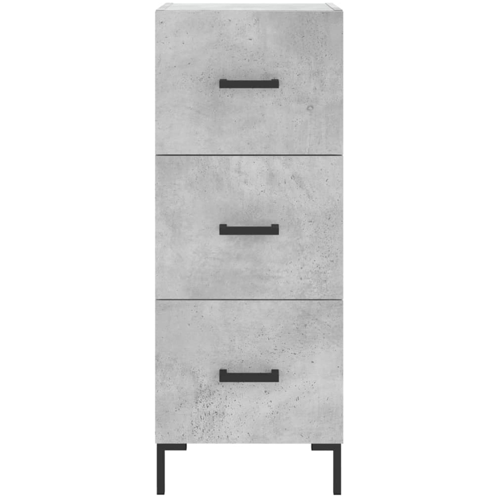 vidaXL 3 Drawer Concrete Grey Wooden Sideboard Image 6