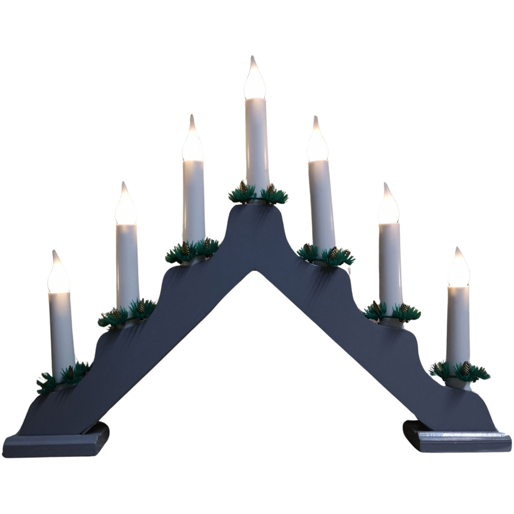 Samuel Alexander Grey Wooden Christmas Candle Bridge Image 2