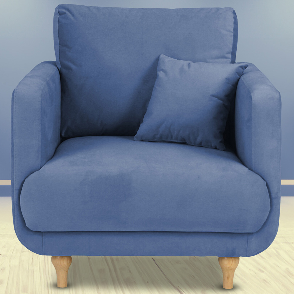 Safa Blue Fabric Armchair Image 1