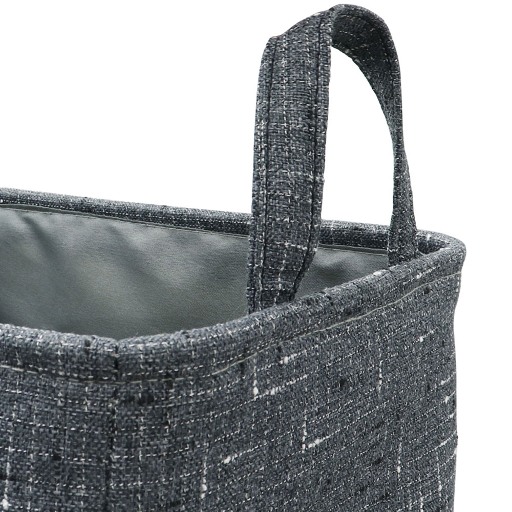JVL Shadow Rectangular Fabric Storage Baskets with Handles Set of 3 Image 5