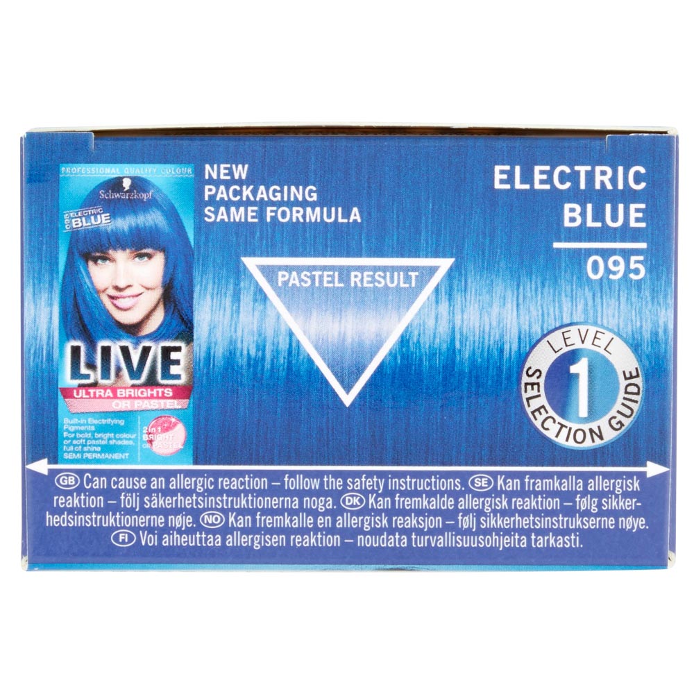 Schwarzkopf LIVE Ultra Brights or Pastel Electric Blue 095 Semi-Permanent Hair Dye Image 3