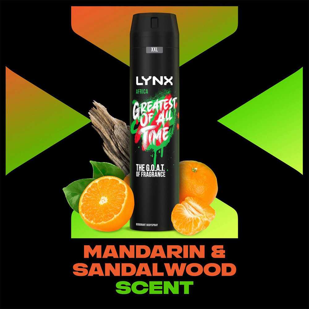 Lynx Africa The G.O.A.T. of Fragrance 48H Protection Deodorant Body Spray 250ml 6 Pack Image 8