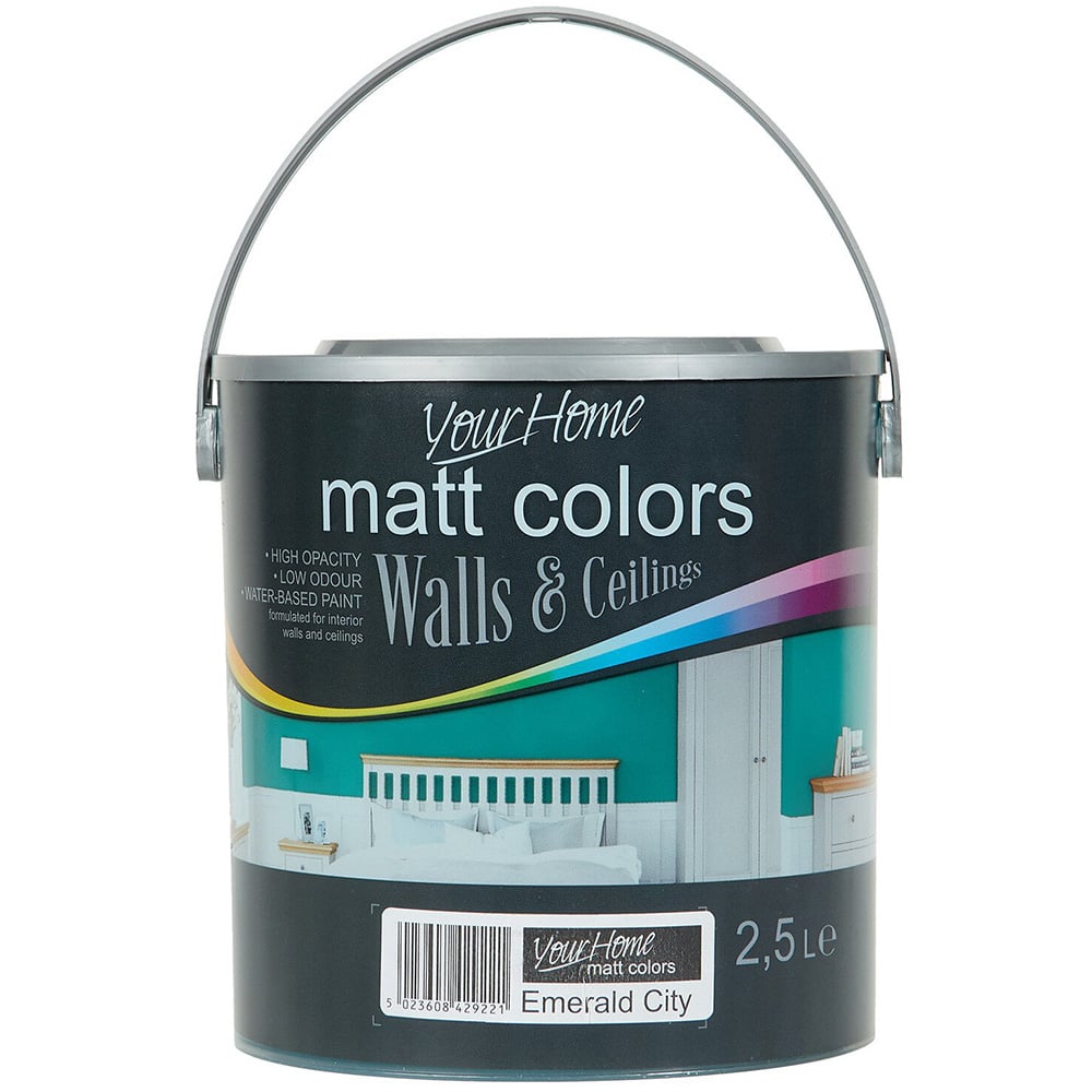 Your Home Walls and Ceilings Emerald City Matt Emulsion Paint 2.5L Image 2