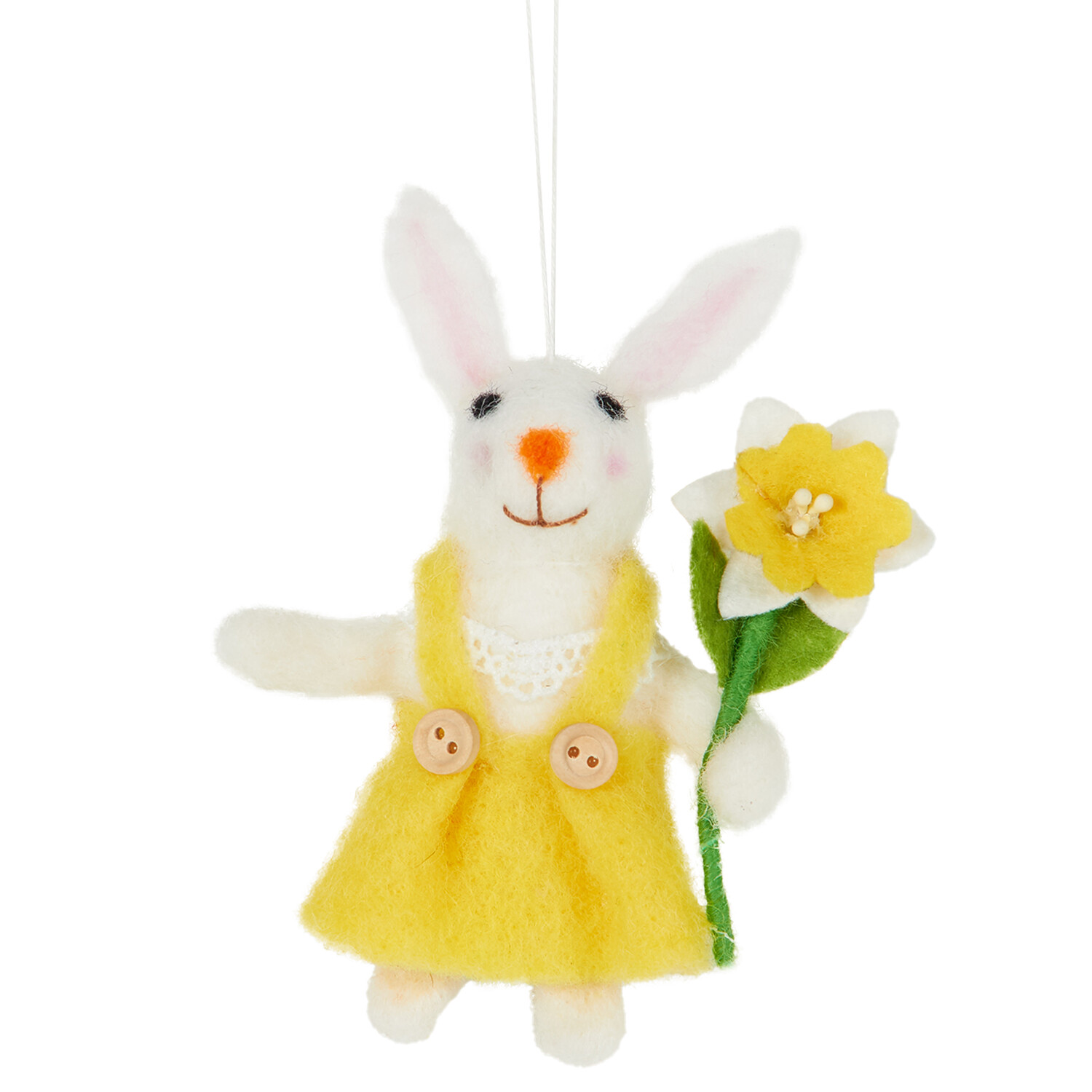 Rabbit and Chick Hanging Felt Ornaments - Multicolour Image 2