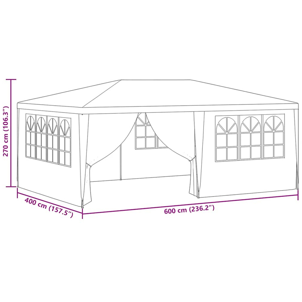 vidaXL 4 x 6m White Party Tent Image 9