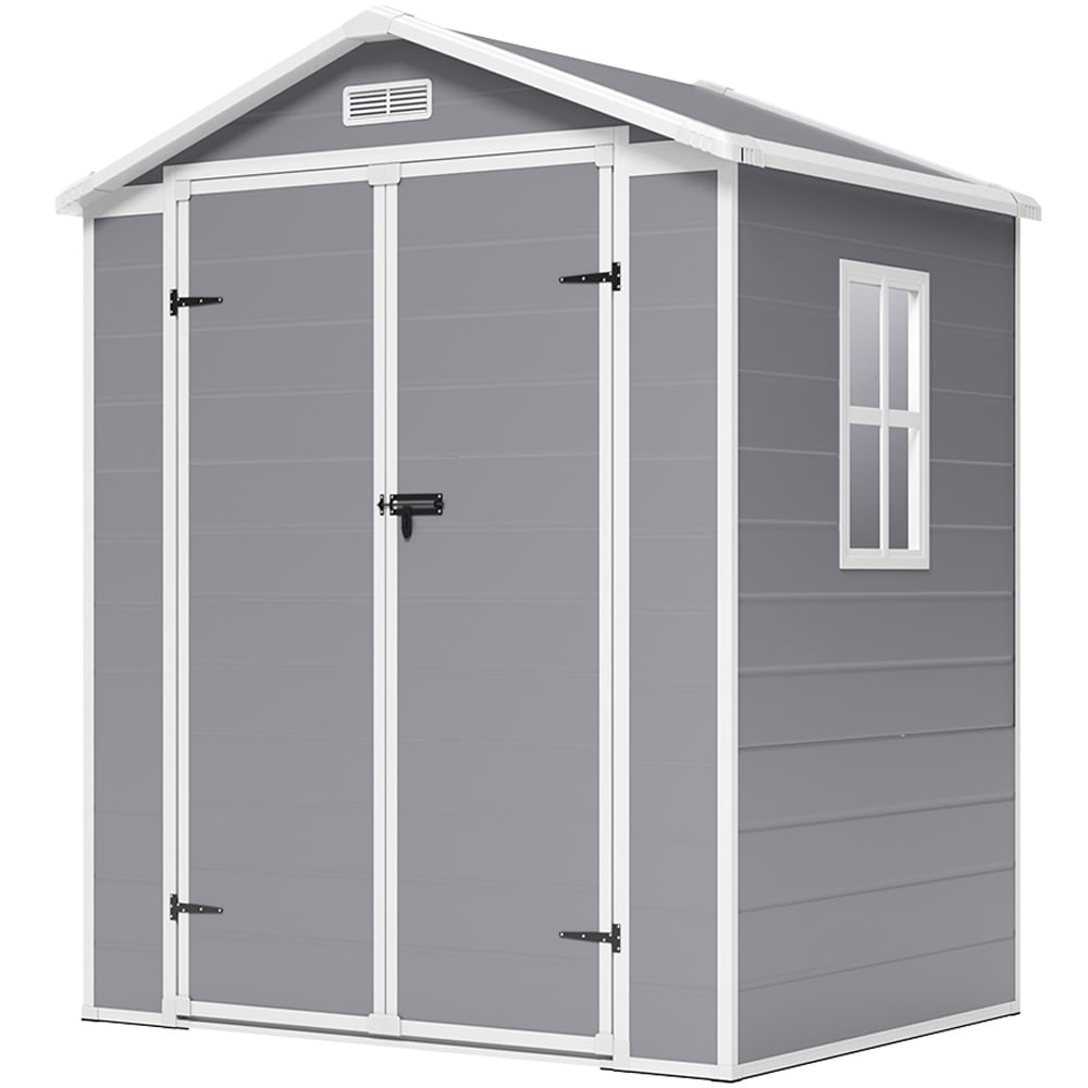 Living and Home 6 x 4.4ft Plastic Apex Garden Storage Shed Image 1