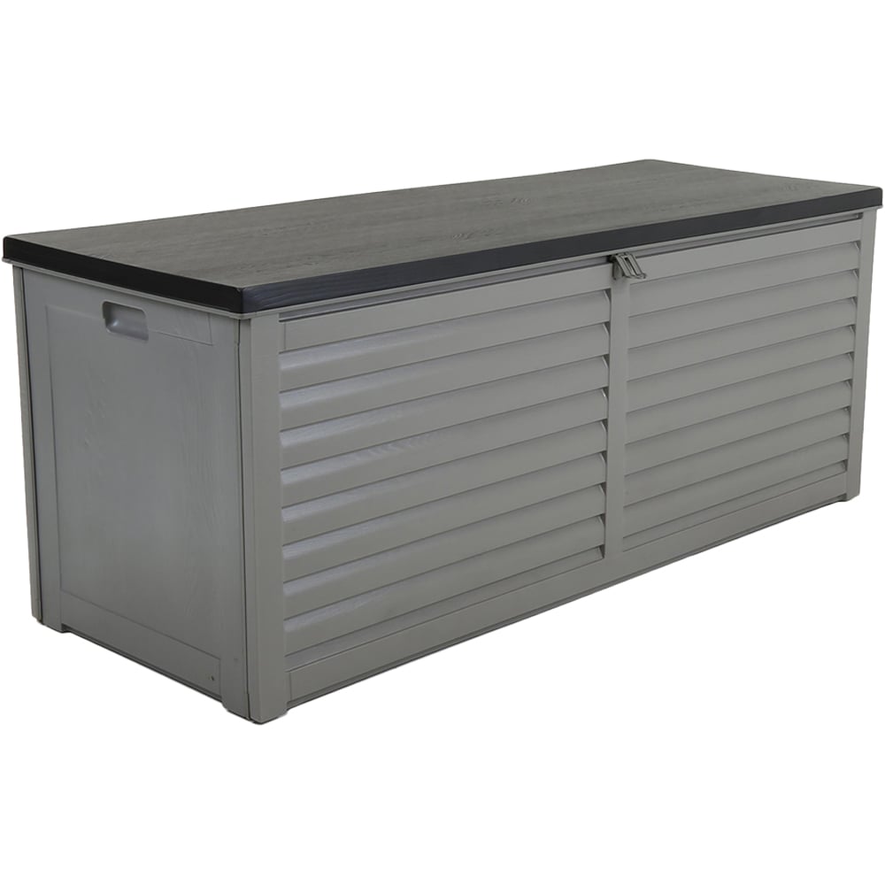 Charles Bentley 390L Grey and Black Large Outdoor Plastic Storage Box Image 1