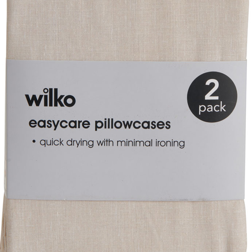 Wilko Beige Pillowcase 2 Pack Image 3