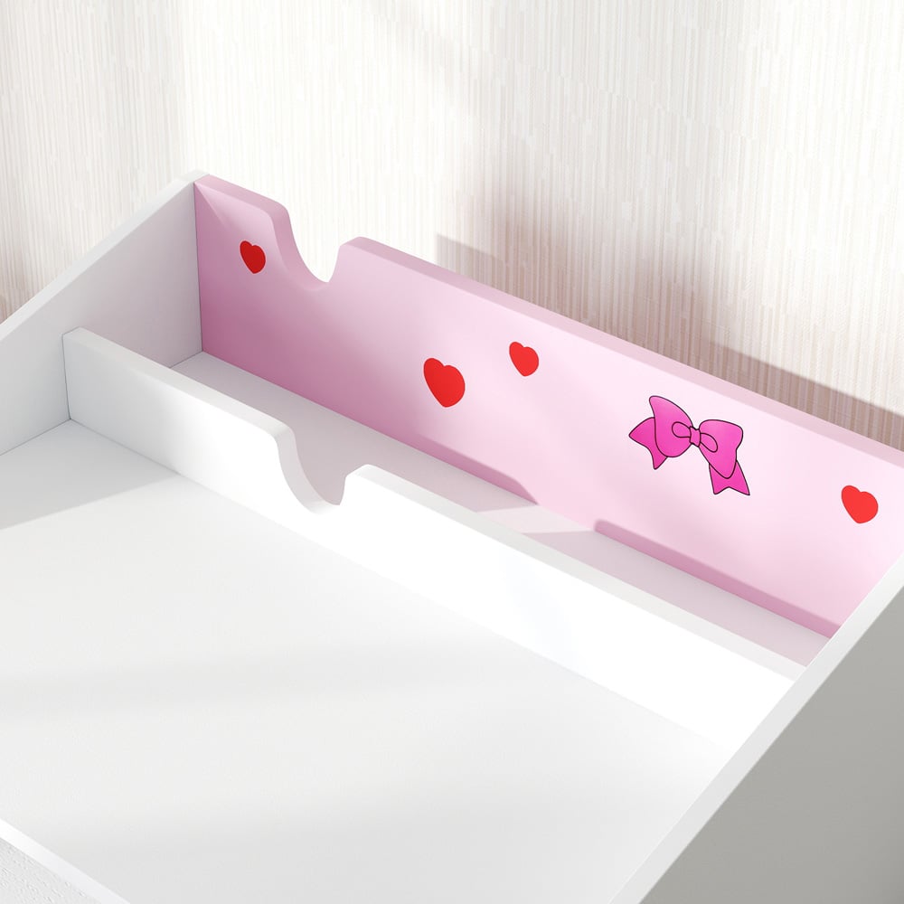 AIYAPLAY Single Drawer Pink Kids Study Table and Chair Set Image 3