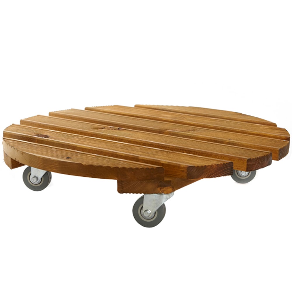 Tom Chambers Natural Garden Plant Stand with Wheels 50cm Image 1