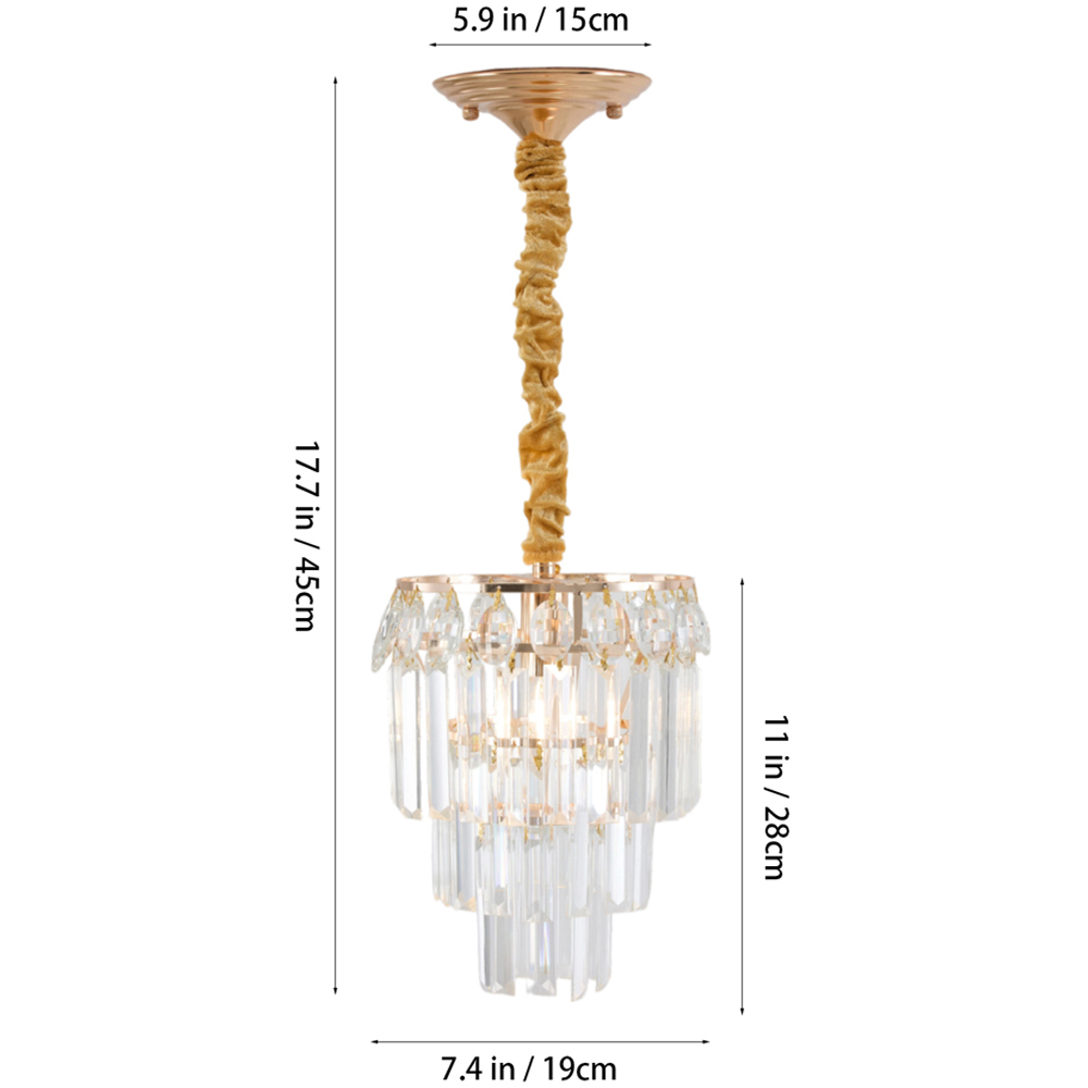 Living and Home Gold Iron Crystal E14 LED Pendant Light Image 8