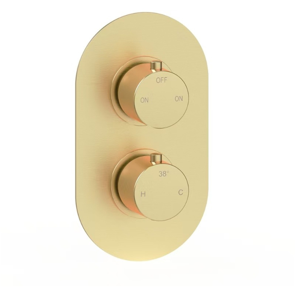 Bathstore Azure Brushed Brass Thermostatic Shower Valve Kit Image 3