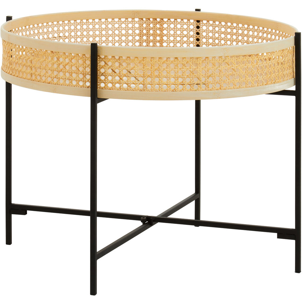 Premier Housewares Natural Rattan Top Coffee Table with Cross Legs Image 2