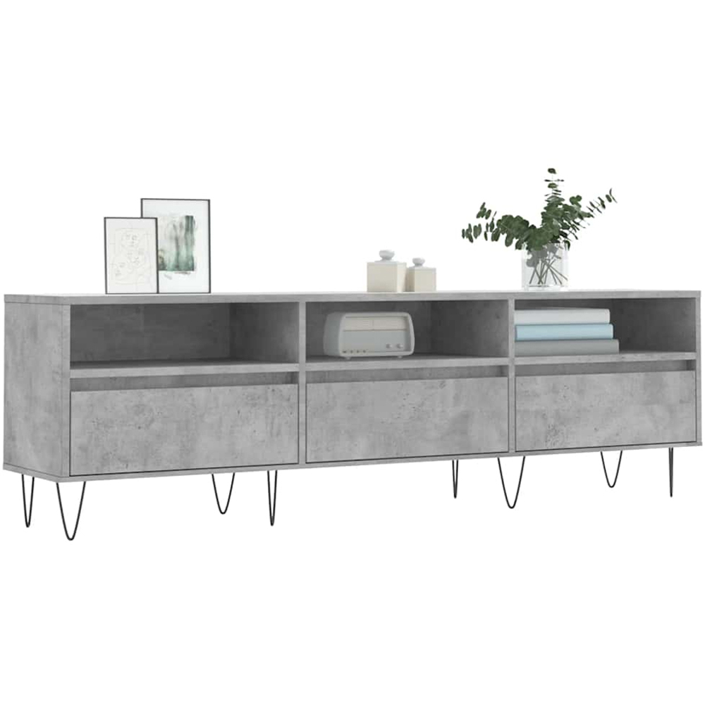 vidaXL 3 Drawer 3 Shelf Concrete Grey TV Cabinet Image 3