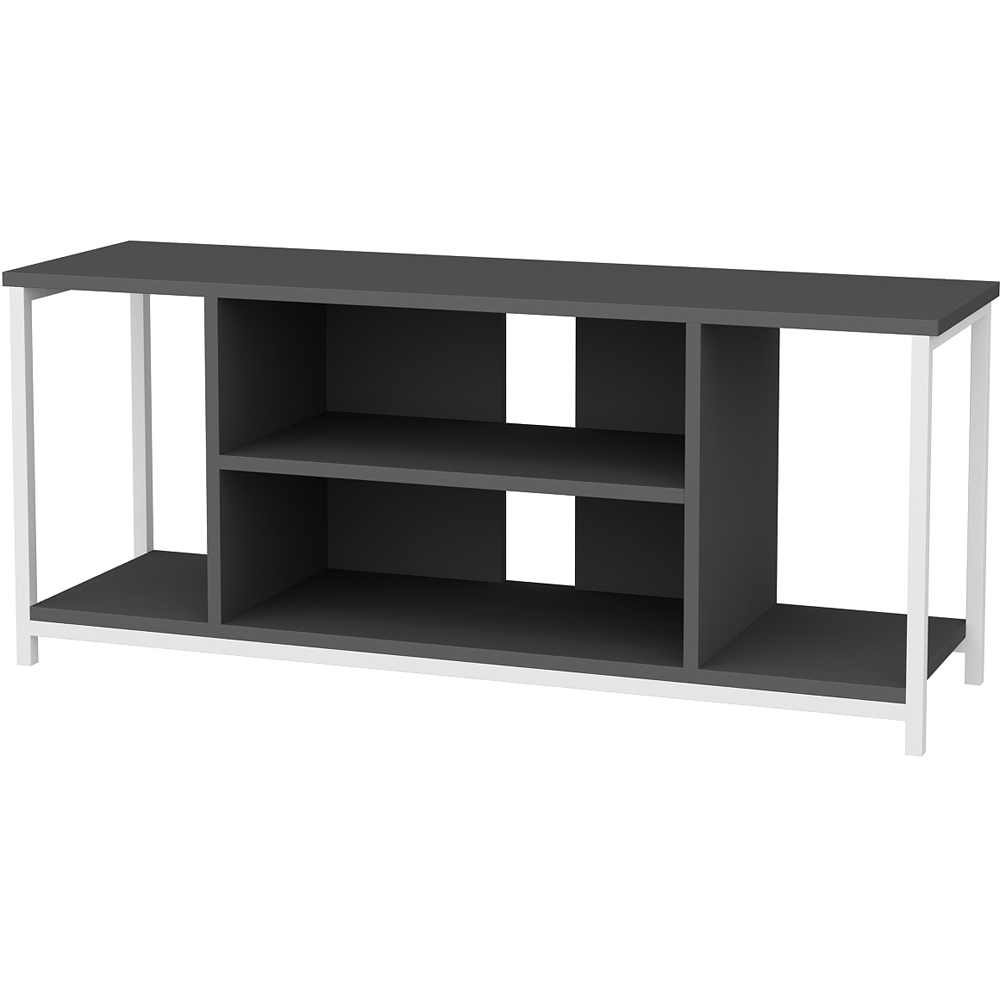 Decorotika Rinaldo 4 Shelf White and Anthracite TV Stand for 55 inch TV Image 2