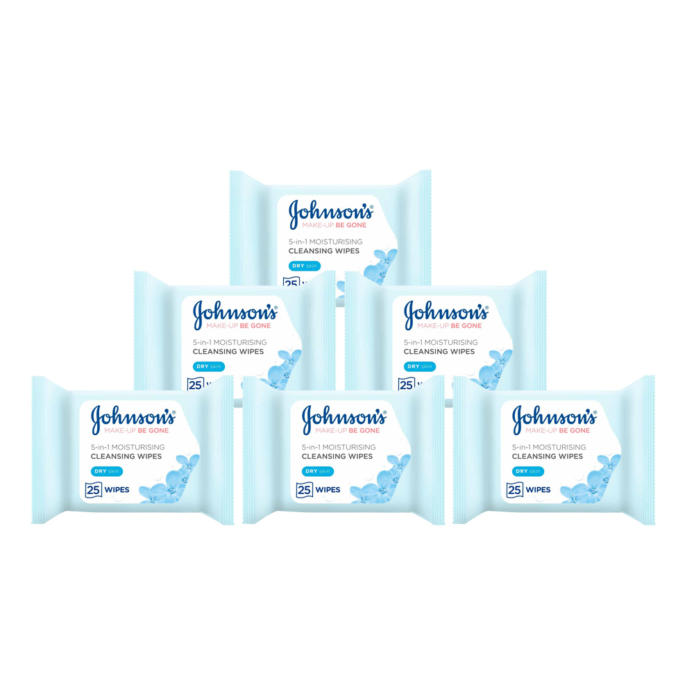 Johnson's Daily Essential Moisturising Wipes 25 Pack Case of 6 Image 1