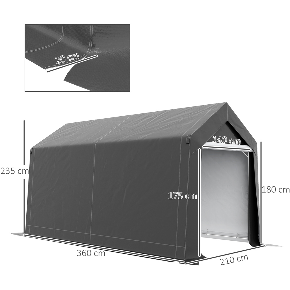 Outsunny 6.88 x 11.81ft Dark Grey Portable Shed Image 7