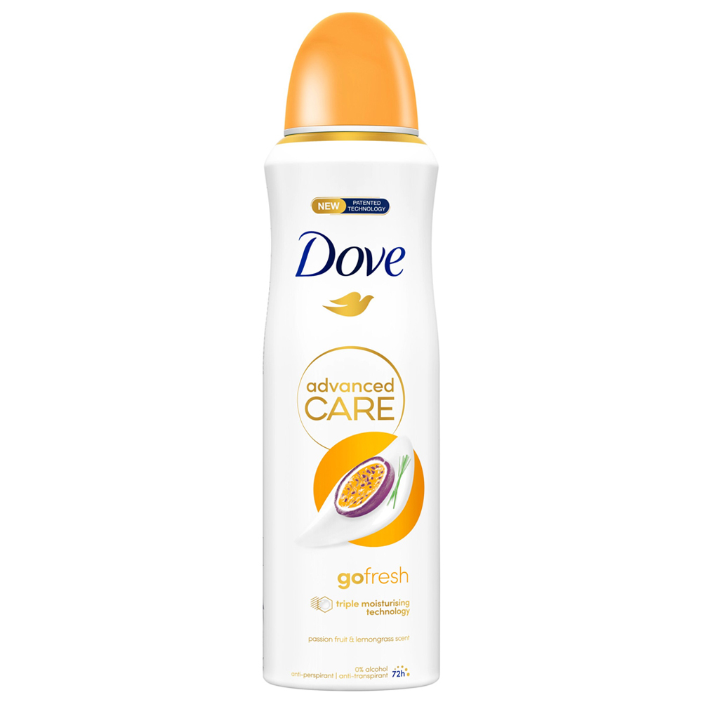 Dove Advanced Care Go Fresh Passion Fruit and Lemongrass Anti-Perspirant Deodorant Spray 200ml Image 1