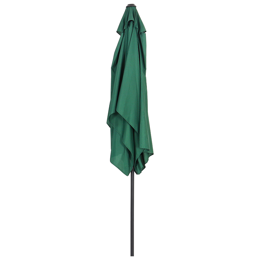 Living and Home Green Square Crank Tilt Parasol with Rattan Effect Base 3m Image 5