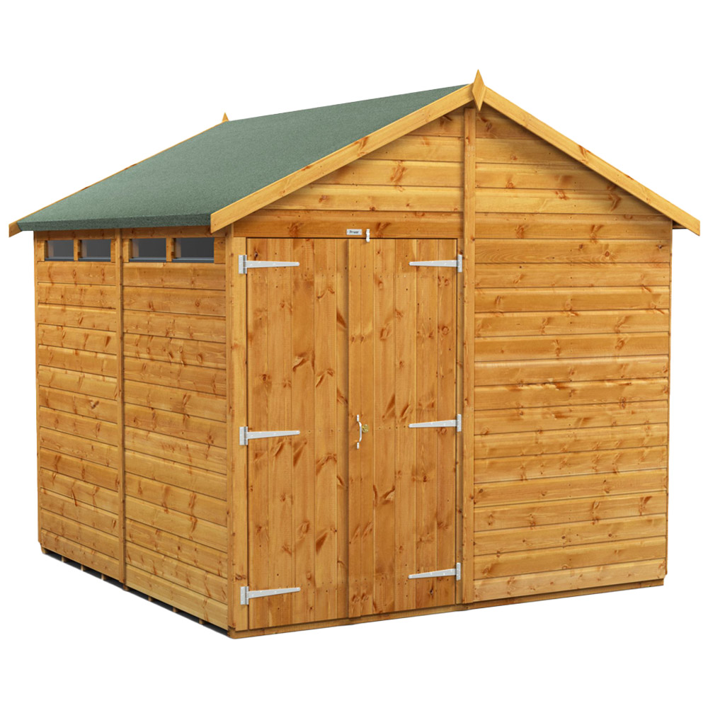Power Sheds 8 x 8ft Double Door Apex Security Shed Image 1