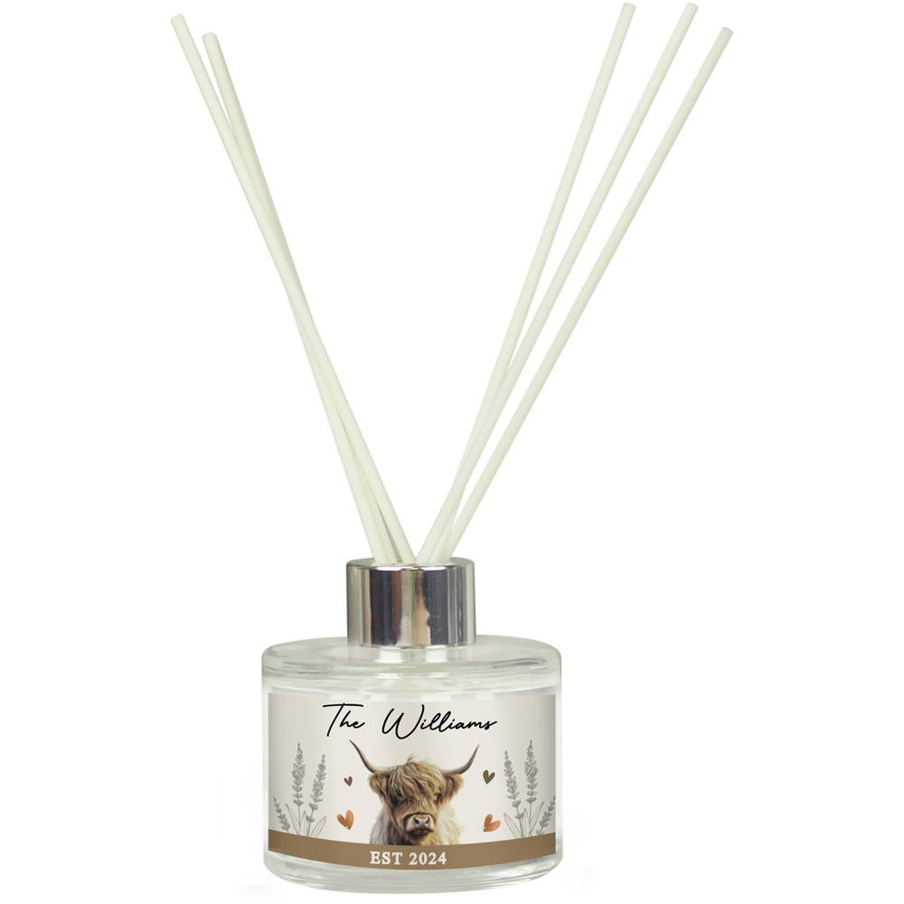 Personalised Memento Personalised Highland Cow Reed Diffuser Image 1