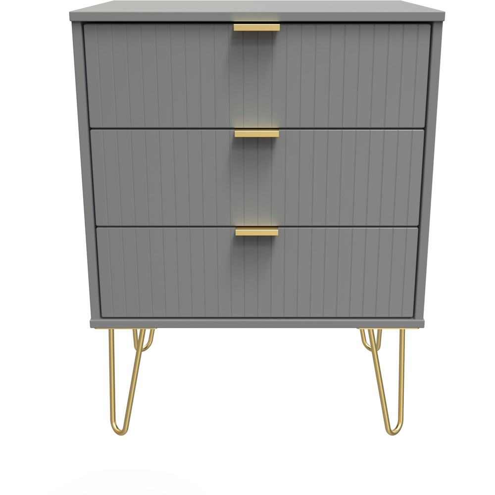 Crowndale 3 Drawer Dusk Grey Chest of Drawers Ready Assembled Image 3
