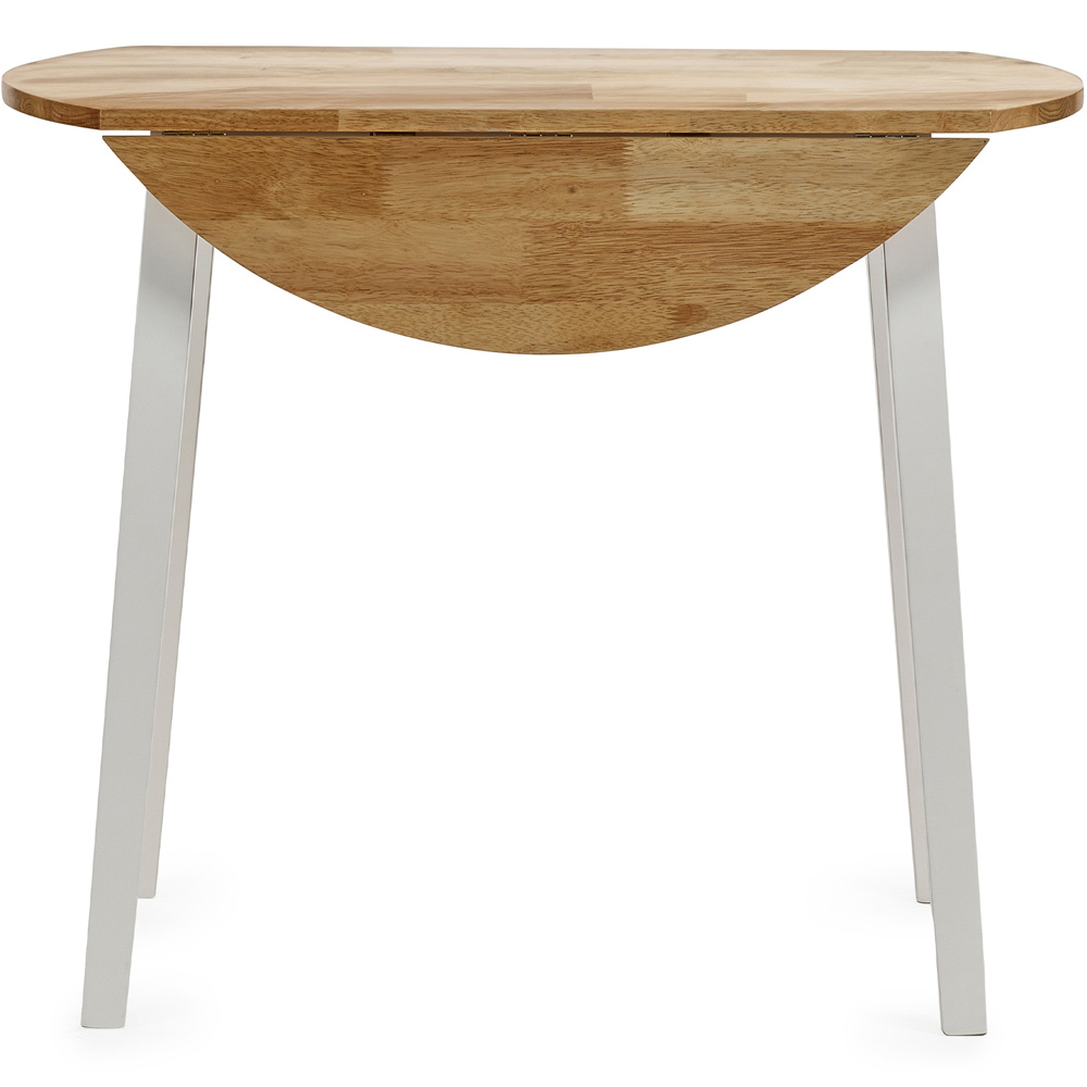 Julian Bowen Linwood 4 Seater Round Drop Leaf Table Natural and White Image 5