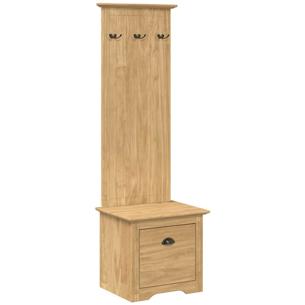vidaXL Single Drawer Coat Hook Honey Brown Modern Hallway Cabinet Image 2