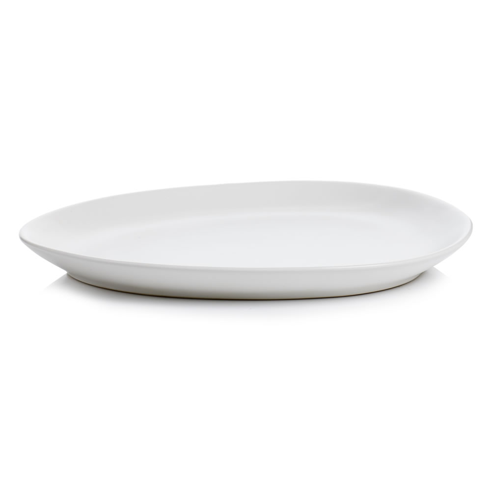 Wilko Dinner Plate Ceramic Oval Cream 27cm Image 3