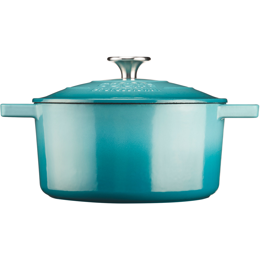 Cooks Professional 20cm Teal Cast Iron Casserole Dish with Lid Image 4