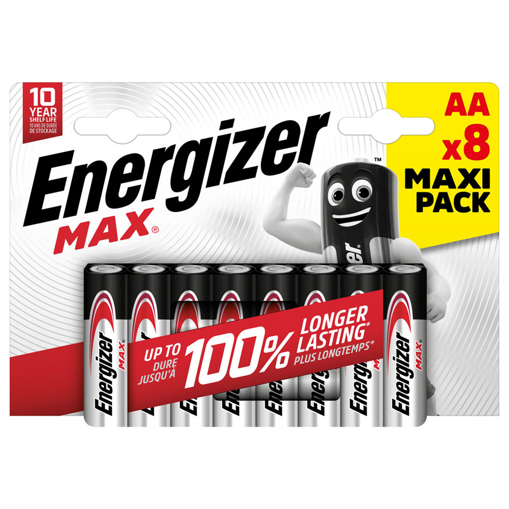 Energizer Max AA 8 Pack 1.5V Alkaline Batteries Image 1