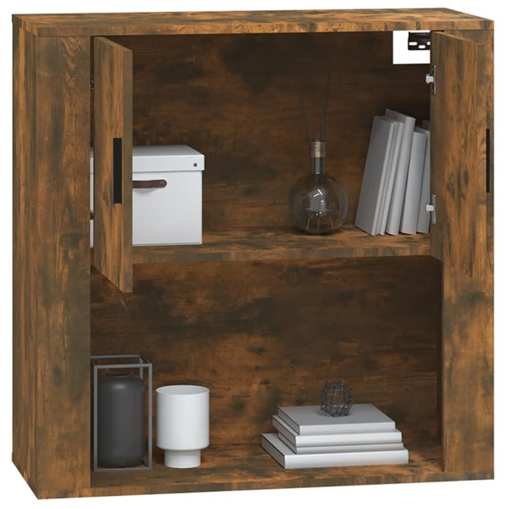 vidaXL 2 Door Single Shelf Brown Wall Cabinet Image 5