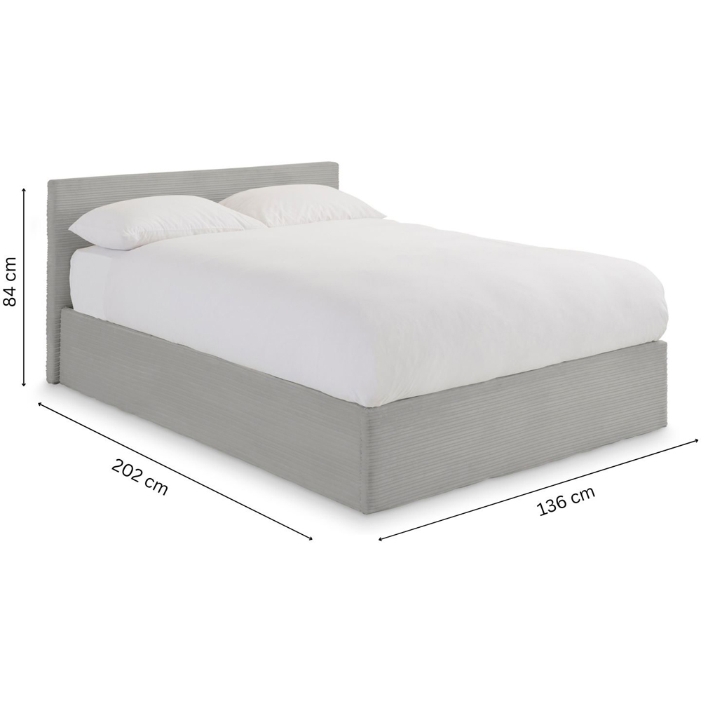 GFW Small Double Grey Corduroy End Lift Ottoman Bed Image 9