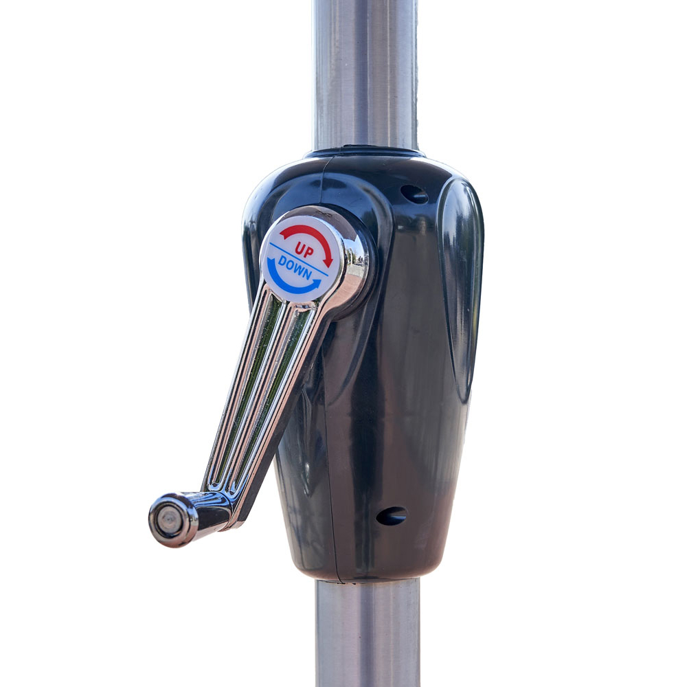 GlamHaus Light Grey Crank and Tilt Parasol 2.7m Image 4