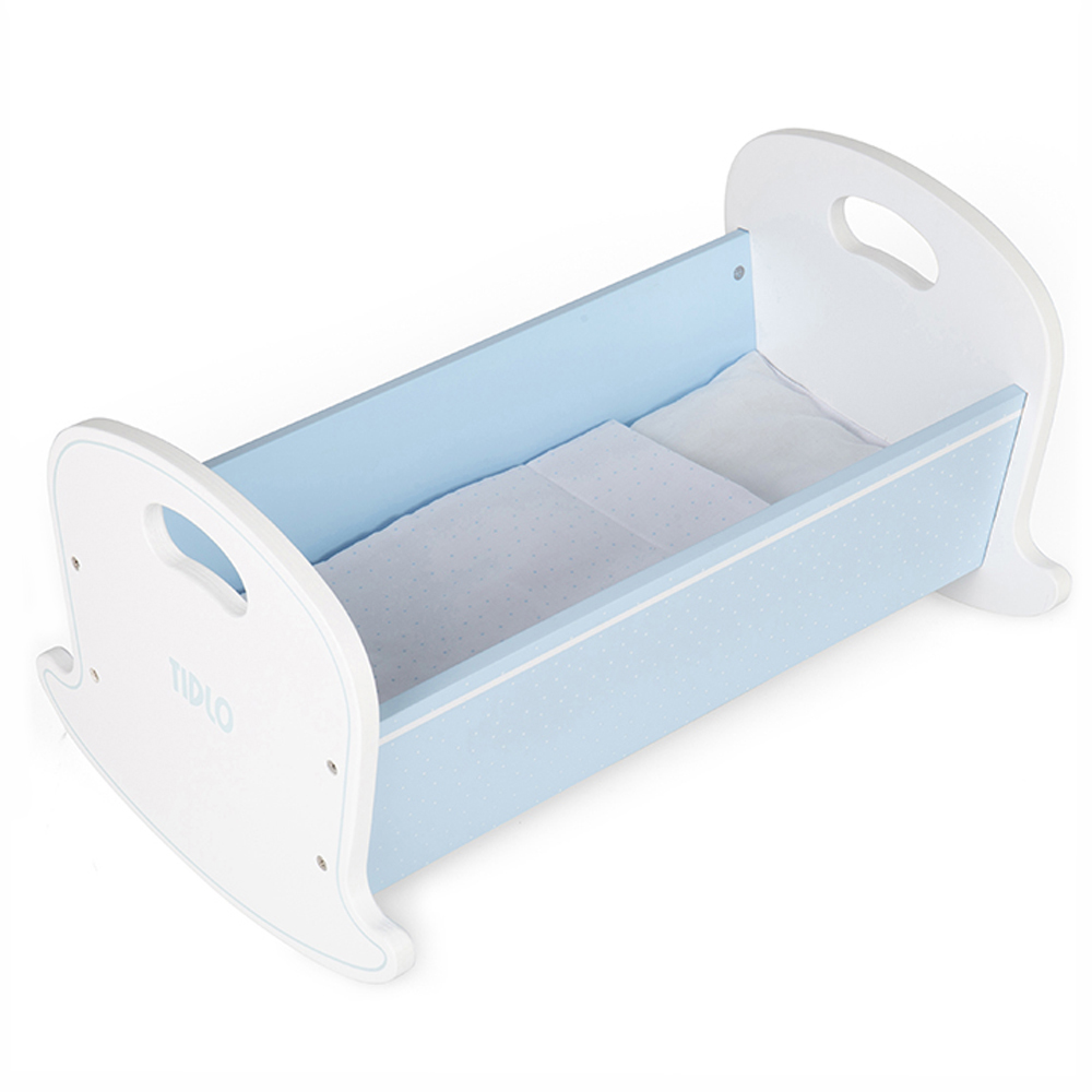 Bigjig Toys Tidlo Dolls Cradle Baby Blue Image 3