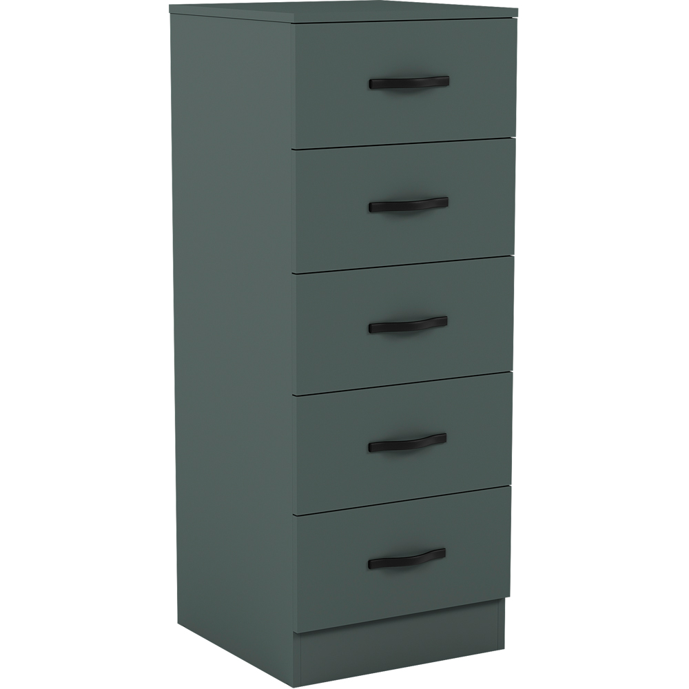 Vida Designs Riano 5 Drawer Jasper Green Narrow Chest of Drawers Image 2