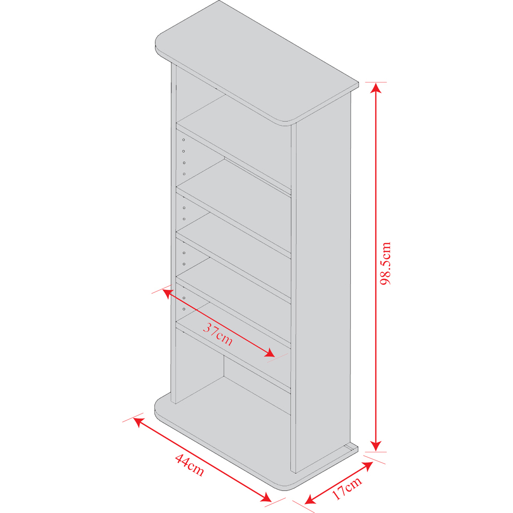 Watsons Chak Dark Oak 6 Shelf CD and DVD Media Storage Unit Image 6